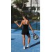 Blue Sports Dress with Black Strappy Back for Tennis, Padel, Golf & Gym
