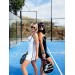 Blue Sports Dress with Black Strappy Back for Tennis, Padel, Golf & Gym