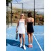 Blue Sports Dress with Black Strappy Back for Tennis, Padel, Golf & Gym