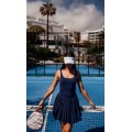 Dark blue Sports Dress with Pleated Skirt and Open Back