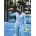 Open-Back Sports Jumpsuit with Long Sleeves