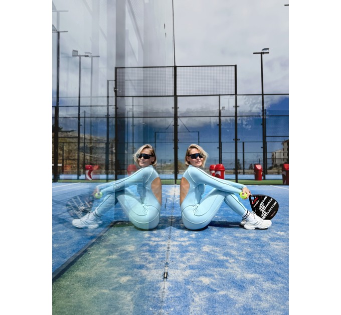 Open-Back Sports Jumpsuit with Long Sleeves