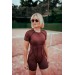 Open Back Sports Romper – Sculpted Fit & Short Sleeves