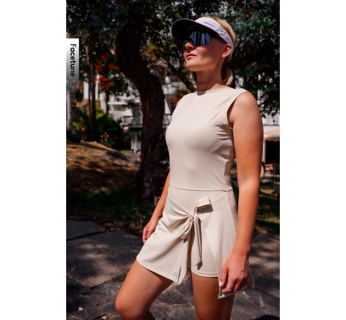 Dark Purple wrap dress for padel, tennis, gym & fitness - Built-in shorts