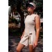 Dark Purple wrap dress for padel, tennis, gym & fitness - Built-in shorts