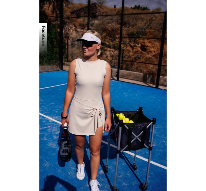 Dark Purple wrap dress for padel, tennis, gym & fitness - Built-in shorts