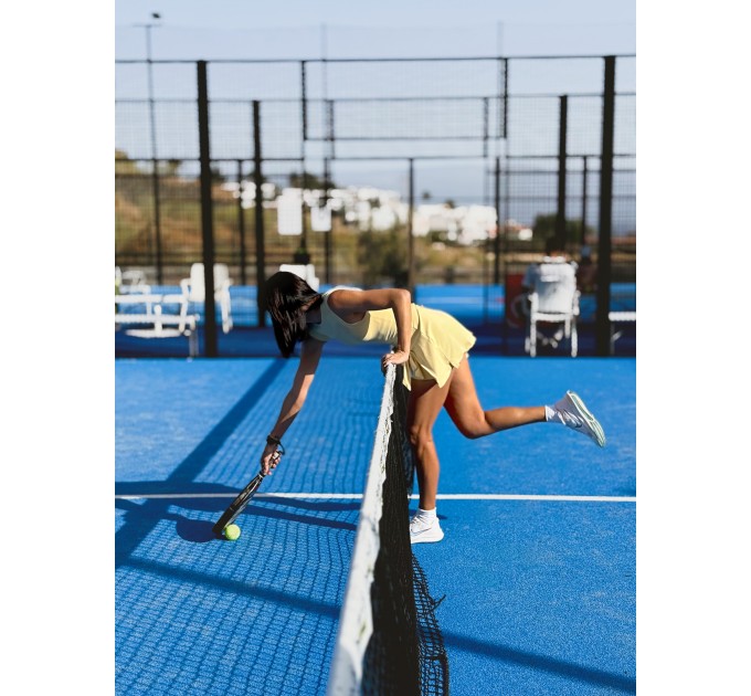 Dark Purple wrap dress for padel, tennis, gym & fitness - Built-in shorts