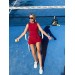 Yellow wrap dress for padel, tennis, gym & fitness - Built-in shorts