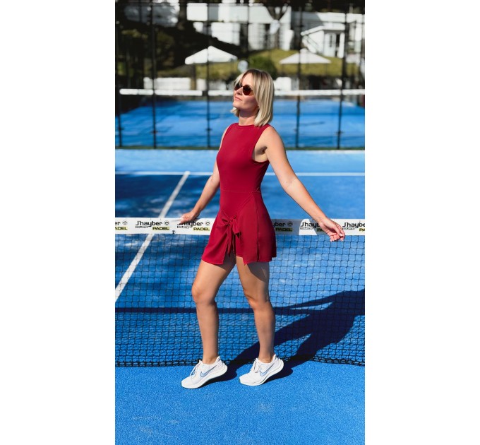 Yellow wrap dress for padel, tennis, gym & fitness - Built-in shorts