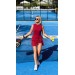 Dark Purple wrap dress for padel, tennis, gym & fitness - Built-in shorts