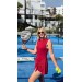 Red wrap dress for padel, tennis, gym & fitness - Built-in shorts