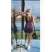 Dark Purple wrap dress for padel, tennis, gym & fitness - Built-in shorts