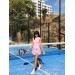 Red wrap dress for padel, tennis, gym & fitness - Built-in shorts
