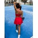 Women's Red Sport Set: Top & Skort for Tennis, Padel, Running and Gym
