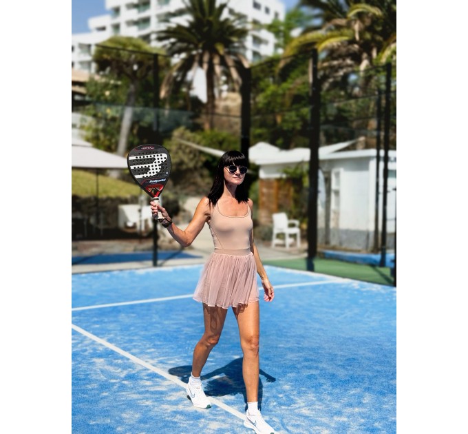 Tulle Sports Dress with Open Back, Built-in Shorts