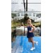 Tulle Sports Dress with Open Back, Built-in Shorts